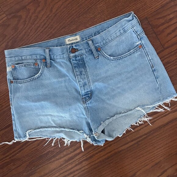 Madewell Relaxed Denim Shorts Cedarcroft Wash Size 32" Size 14 - Picture 3 of 13